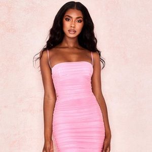 House of CB FORNARINA PINK ORGANZA MESH MAXI DRESS